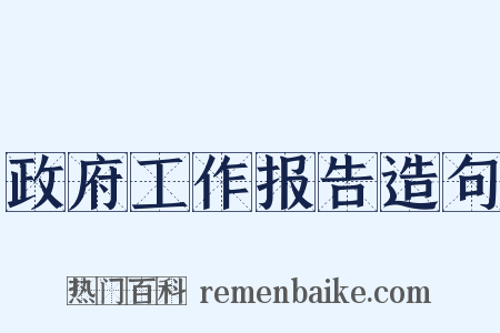 政府工作报告造句是什么意思的图片